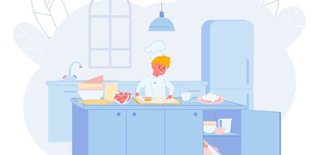 person baking vector art